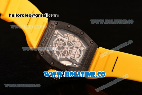 Richard Mille Jean Todt Limited Edition RM 036 Asia Seagull SH Automatic Carbon Fiber Case with Skelton Dial Orange Inner Bezel and White Markers - Click Image to Close